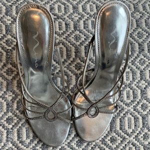 Silver Metallic Heels Size 9.5